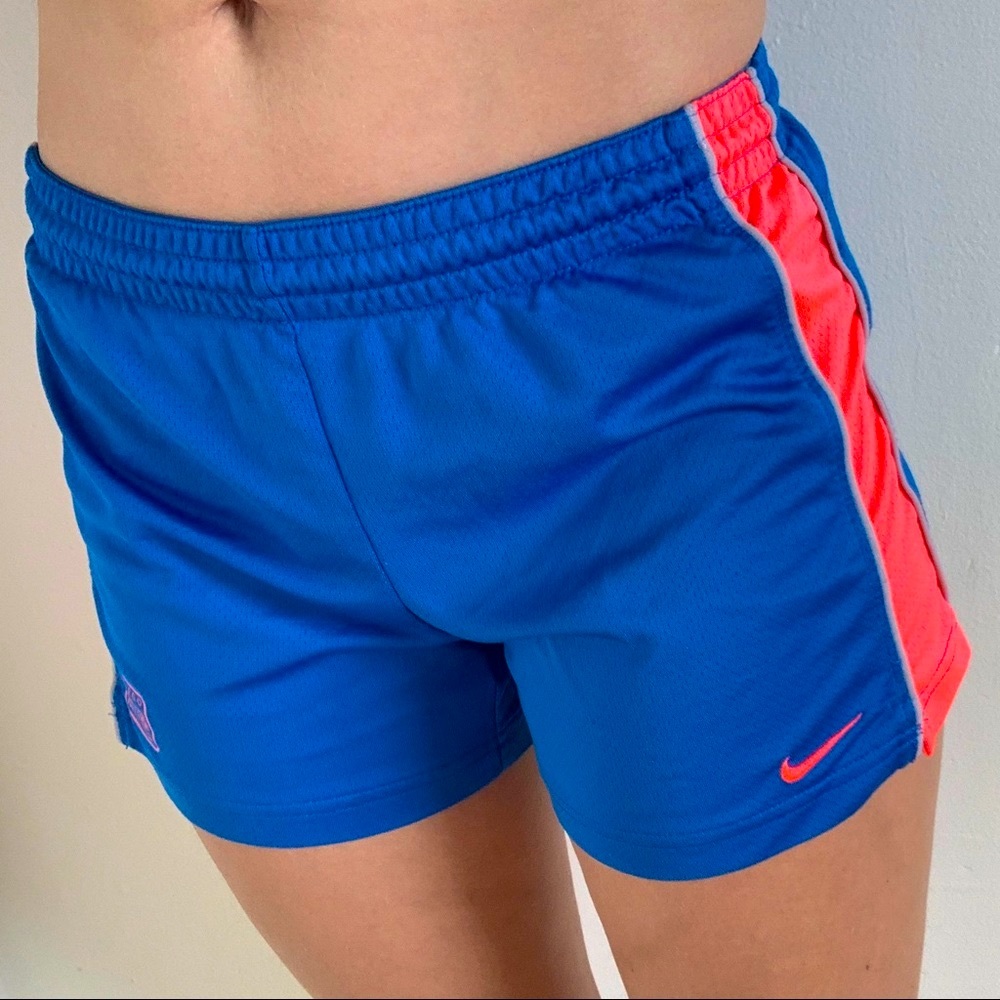 Bright blue and pink Nike Shorts